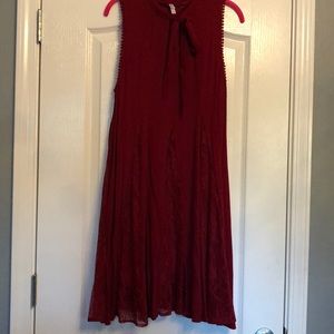 Wine Red Lace Dress